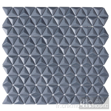 Carreaux de mosaïque en verre gris 3D pour dosseret de cuisine